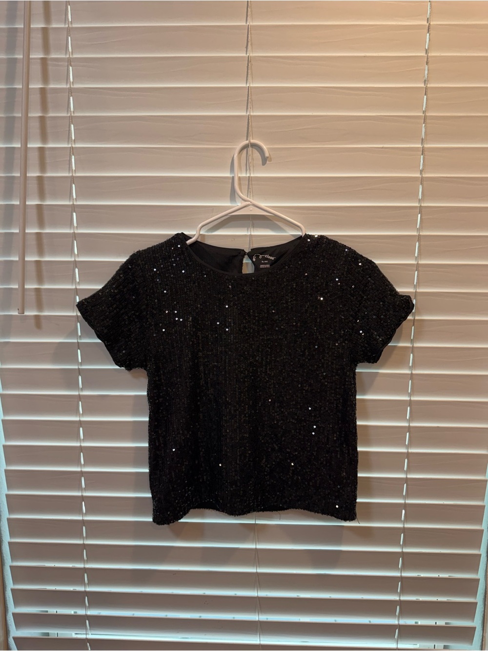 Black Sequin Short Sleeve Top - art class Brand